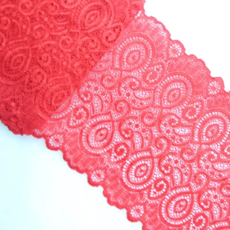 סרט תחרה אלסטי, בד לקצץ תחרה, גזוז רקומים, מלאכות, חומר תפירה, אביזרי בגד, 18 ס "מ, 1 יארד