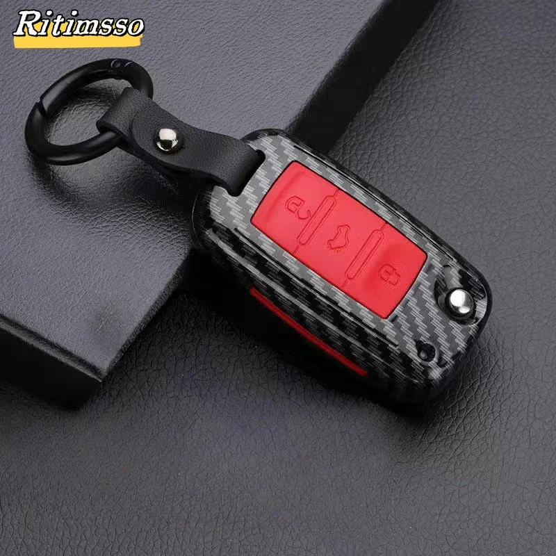 Carbon Fiber Matte Folding Car Key Case 3 Buttons Accessories key case key case cover car key shell remote control case cover flip key fob shell For VW Volkwagen Polo Bora Tiguan Passat Golf 6 Lavida Scirocco