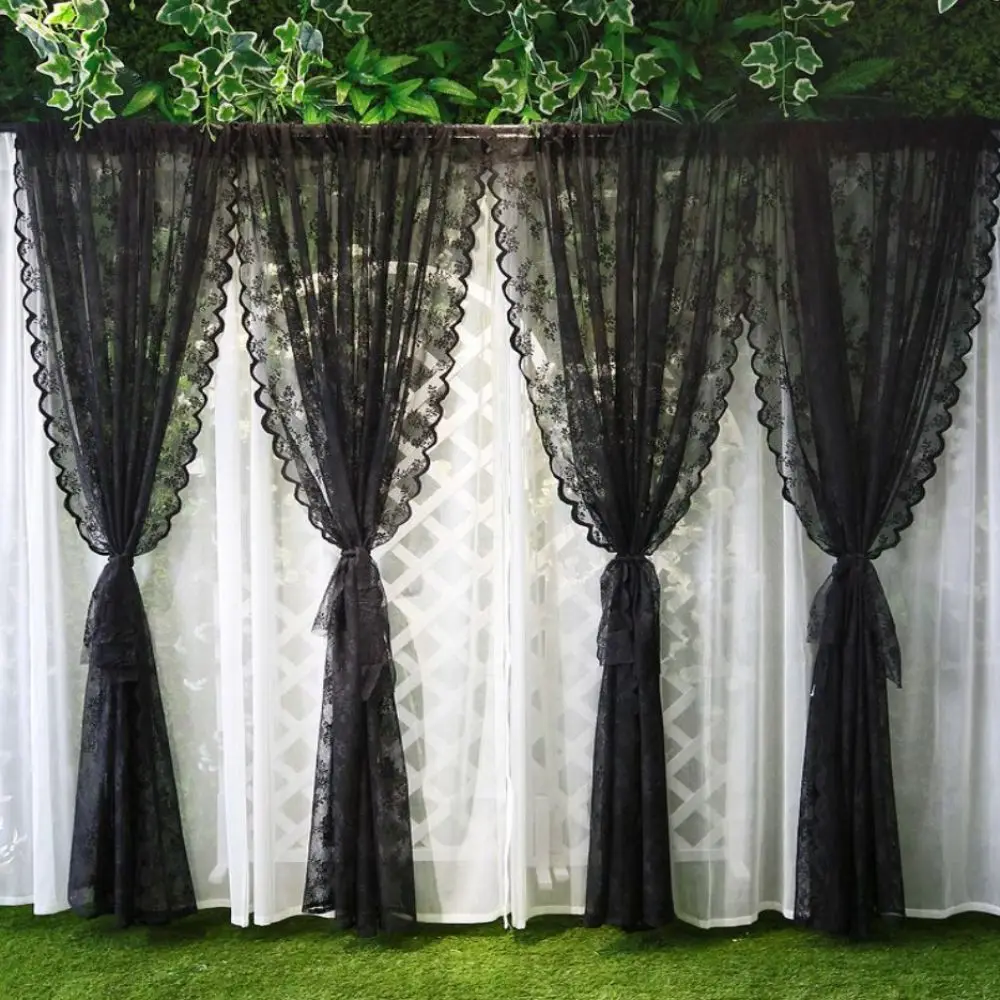 Romantic Embroidery Floral Lace Curtain 2