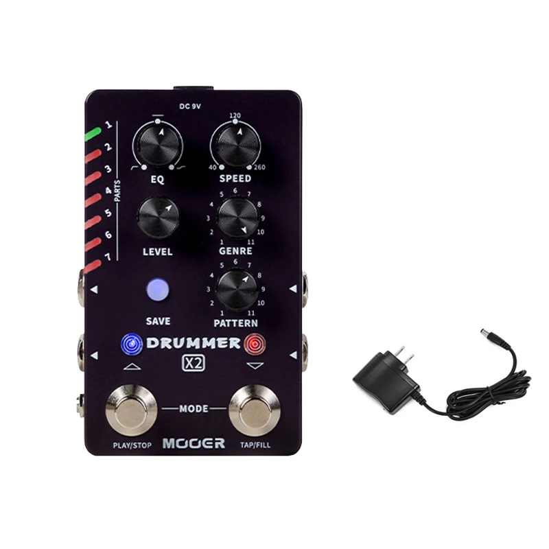 MooerDrummerX2GuitarPedalStereoDrumMachineEffectPedalwithFILLFunctionTAPTEMPOEQ.jpg