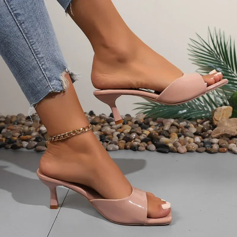 Fashion Fish Mouth Sandals Summer Comfortable Casual Dress 2025 Sexy Open Toe Stiletto Sandals Elegant Office Women High Heels 3