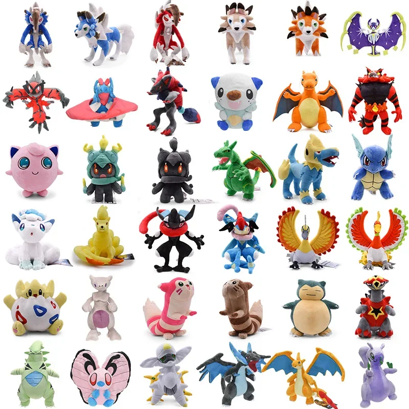 

Аниме Плюшевые игрушки блестящие Lycanroc Lunala Yveltal Mega саламенс Zoroark сжигающий храп Ho-Oh Мягкие плюшевые подарки на день рождения