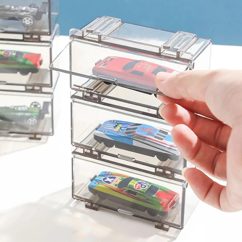 

Car Toys Transparent Dustproof Carro Model Collection Display Combinable Shell Acrylic Storage Box For Boys Gift