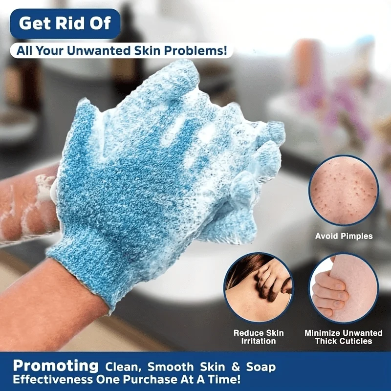 10pcs Exfoliating Gloves for Smooth Skin - Removes Dead Skin Cells, Bumps, and Ingrown Hairs, Gentle Body Scrub and Shower Glove