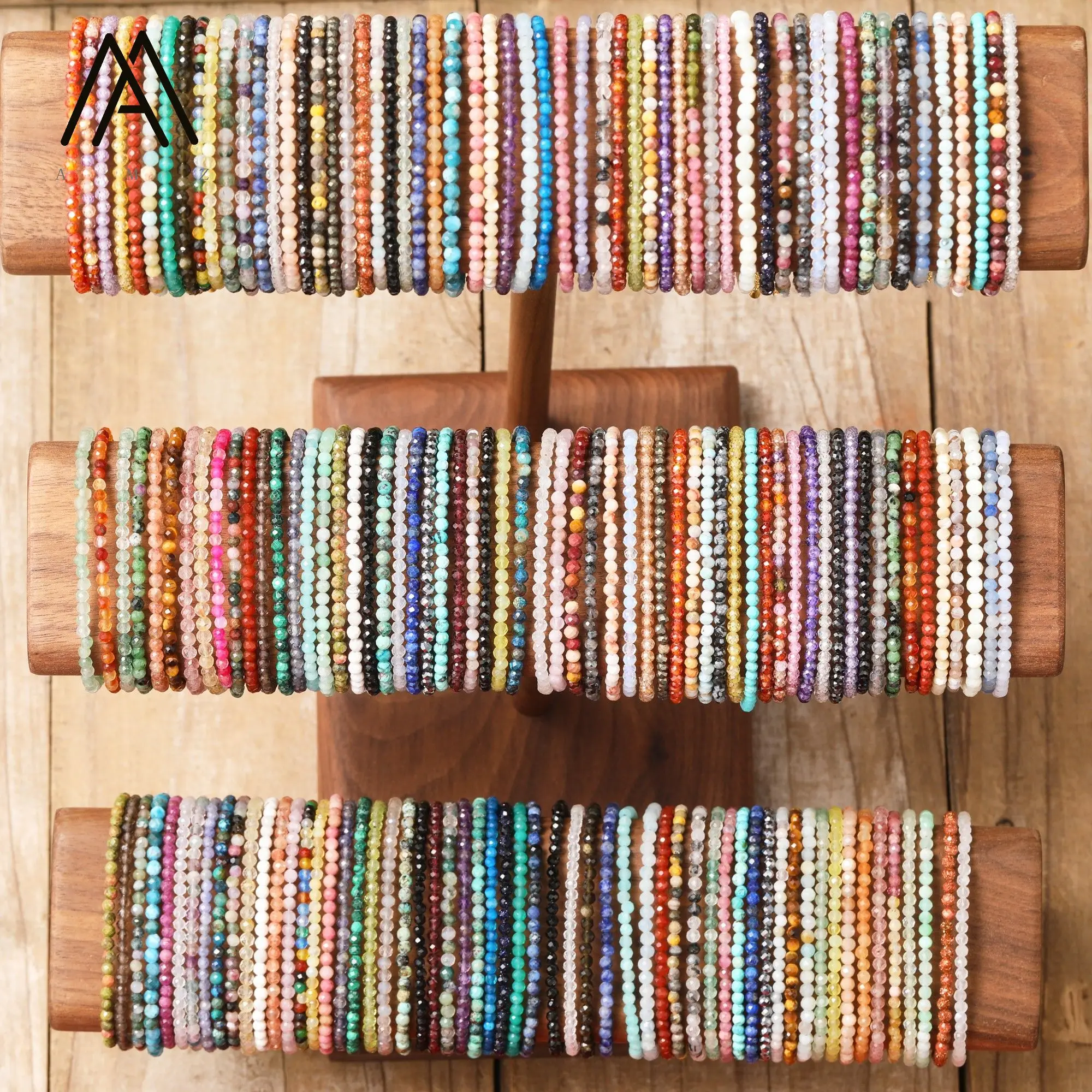 Bohemia Bracelets Faceted Gemstone 3mm Beads Elatsic Wire Crystal Bracelet Healing Jewelry Friendship Gifts Wholesale