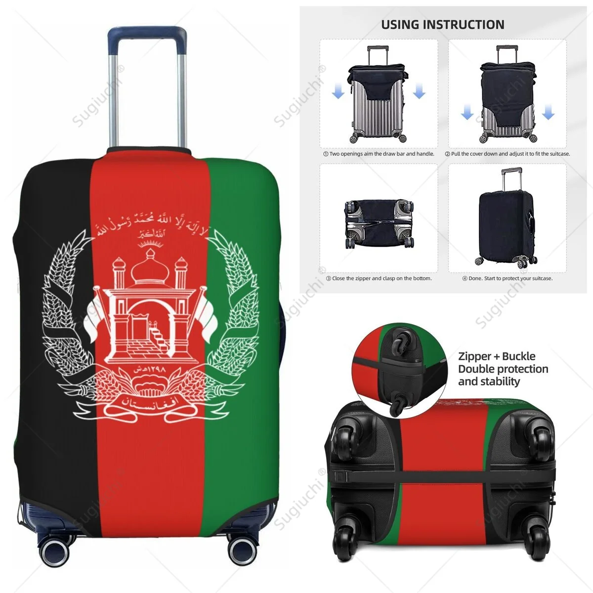 Afghanistan Flag Luggage Cover Suitcase Elastic Dust Case Travel Accessories Printed Baggage Case Protective