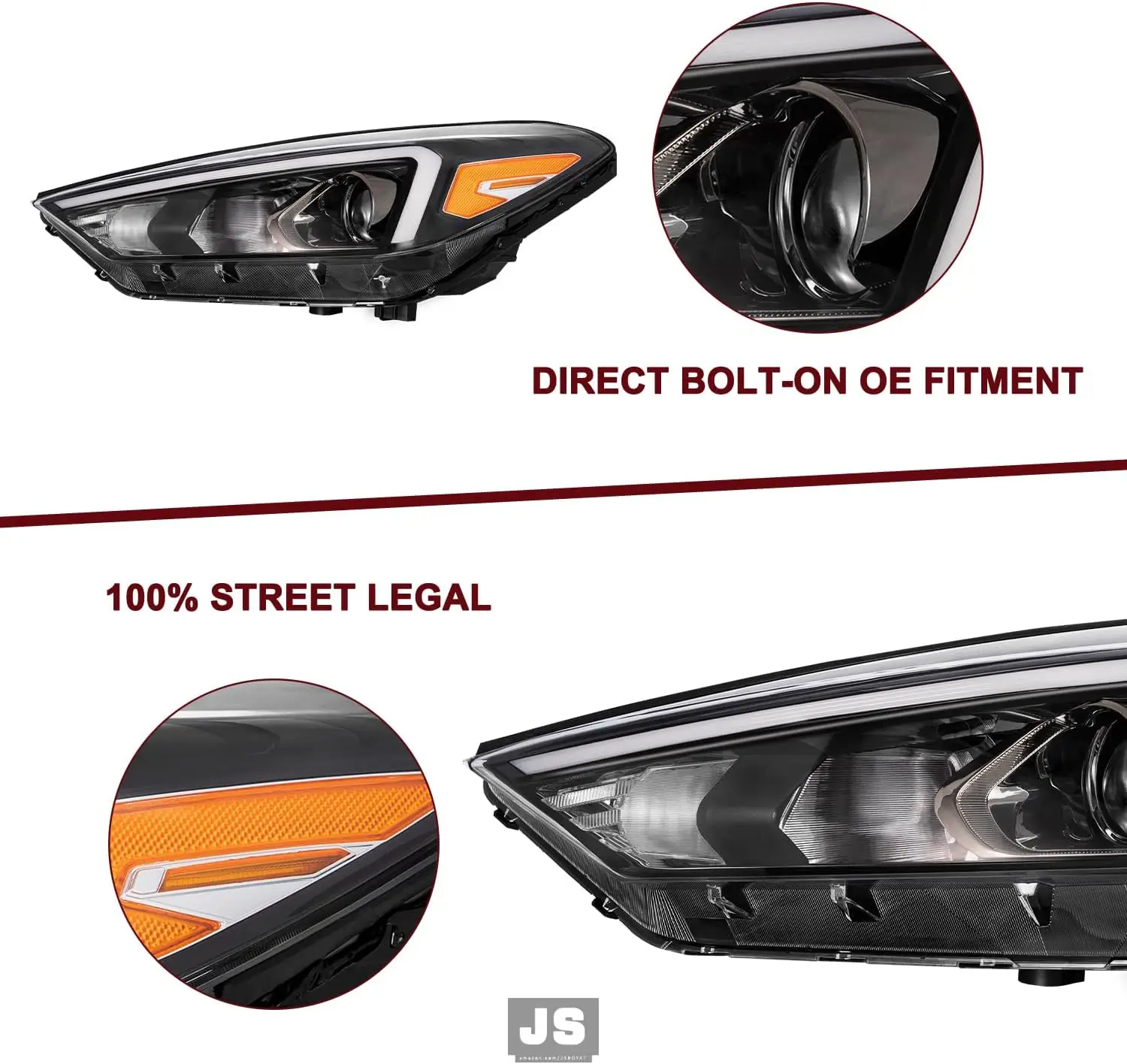 Car Headlamp W/LED DRL Driver Side Headlight Assembly for Hyundai Tucson Head Lightcustom