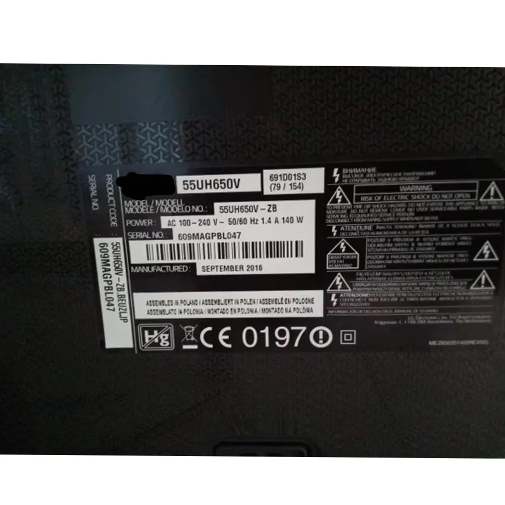 LG テレビ電源ボード 55UH6500-CB 55UH661V-ZF 49UH6500-C EAX