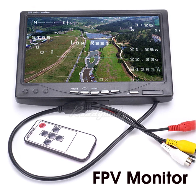 Newest 7 inch LCD TFT FPV 1024 x 600 Monitor Screen Remote control FPV Monitor Photography Sunhood for Ground Station