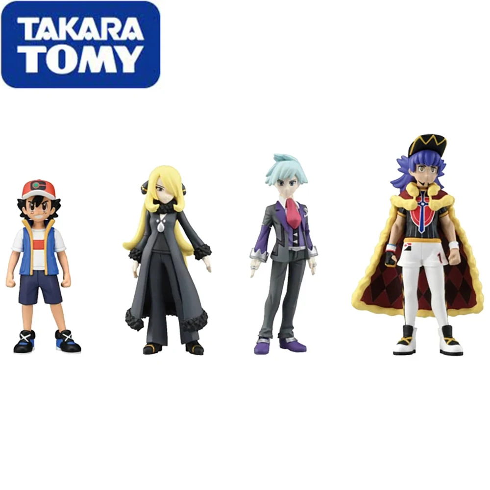 

Original Stocked Takara Tomy Pokemon Monster Collection Trainer Collection Ash Steven Leon Cynthia Collectible Model Toys Figure