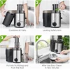 Juice Extractor 400W Ultra Centrifugal  Feed Fruit & Vegetable Juicer Dual Speed Control 304 Stainless Steel Filter Blade 1600ml 6
