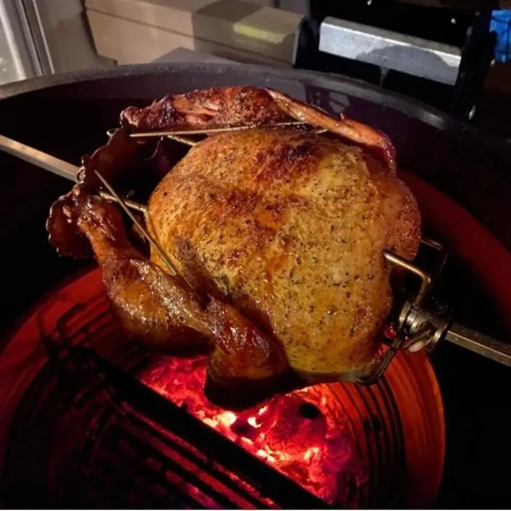 Rotisserie Cooking BBQ Tool Turbo Trusser For Chicken Or Turkey Say Goodbye To Slippery Hands And Butchers Twine