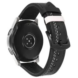 Premium Crazy Horse Leather Universal Watch Strap, 20mm - 22mm Adjustable Band - 22mm watch band (12 black and white)
