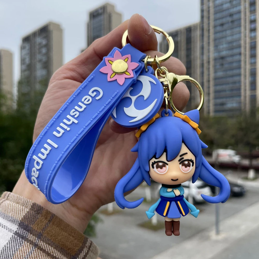 Anime Game Genshin Impact Cosplay PVC Doll Klee Lumine Amy Bell Bag Pendant Car Keychain Accessories Keyring Birthday Gifts 4
