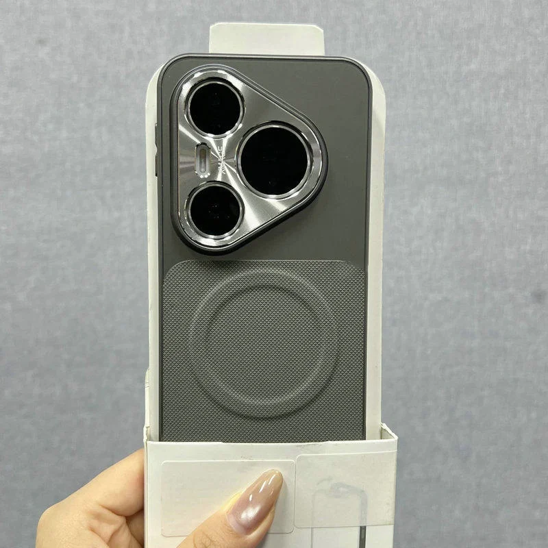 Luxury Fabric Texture Magnetic Armor Case with Wireless Charging Capability