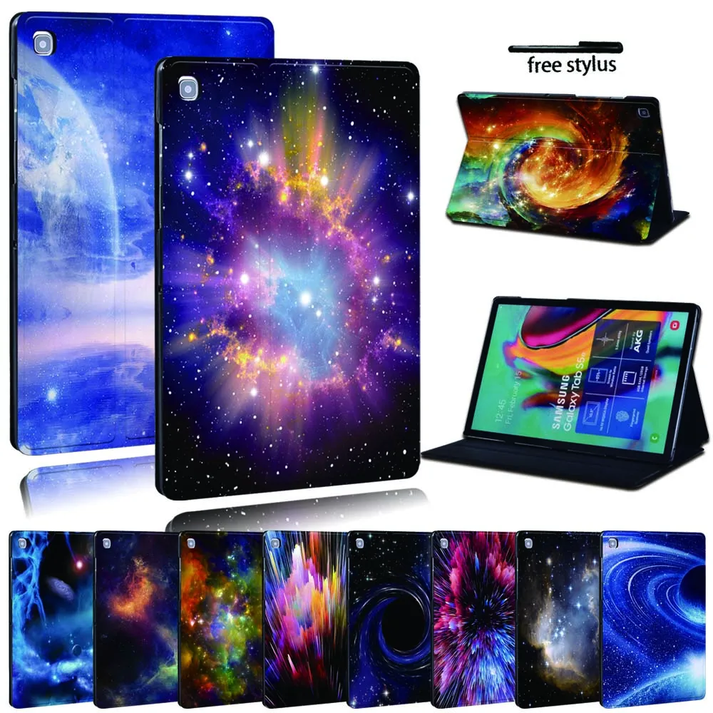 Capa de Suporte para Tablet de Couro Impresso Capa para Samsung Galaxy Tab a a6 10 Tab e S5e s6 Lite 10.4 Tab a 8.02023