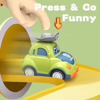 Baby Cartoon Toy Car Mini Press Go Vehicles Inertia Pull Back Cars Montessori Early Education Crawling Toys for Toddlers Boys 2