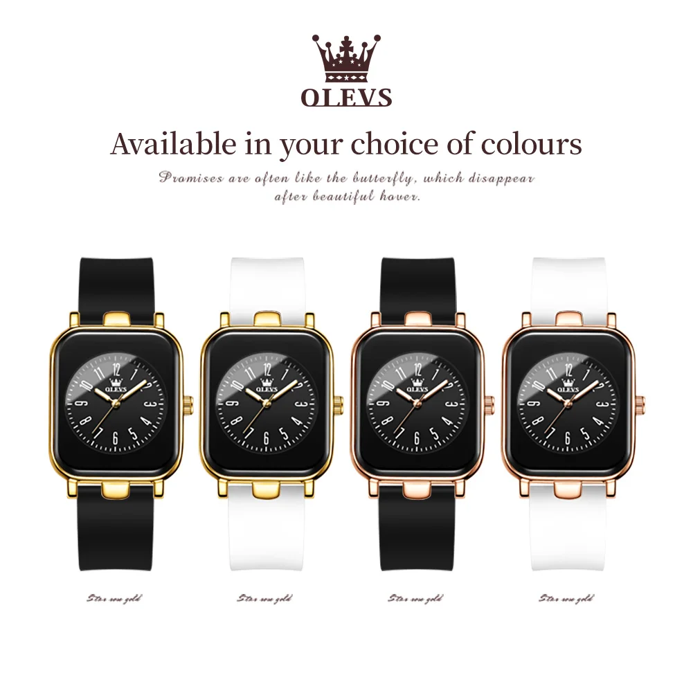 Women Watches OLEVS Women's Watches Minimalist Fashion Elegant Original Quartz Watch for Ladies Comfortable Soft Silicone Strap Waterproof