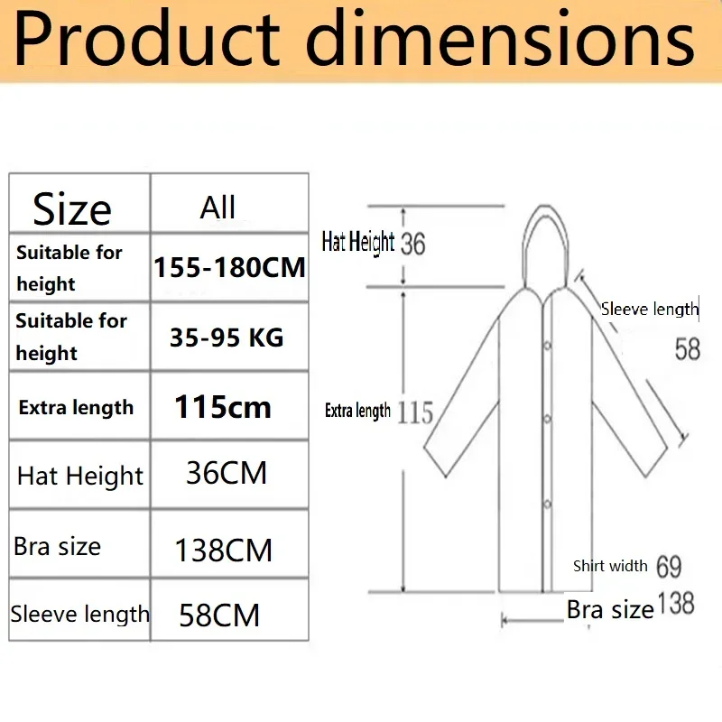 Women's Raincoat Rainwater Layers Protection for Rainy Rain Cover Waterproof Ponchos Folding Raincoat Trip Ponchos Waterproof - 2