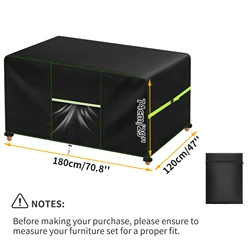 Heavy Duty Outdoor Waterproof Sectional Sofa Cover (180x120x74cm)