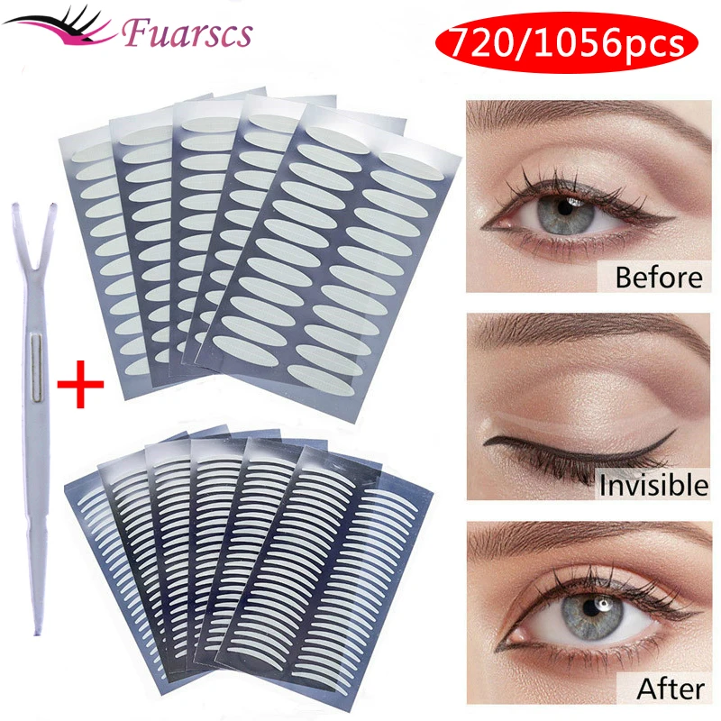 720/1056PC Invisible Double Eyelid Tape Sticker Self-Adhesive Transparent Stickers Waterproof Fiber for eyelid | Красота и здоровье