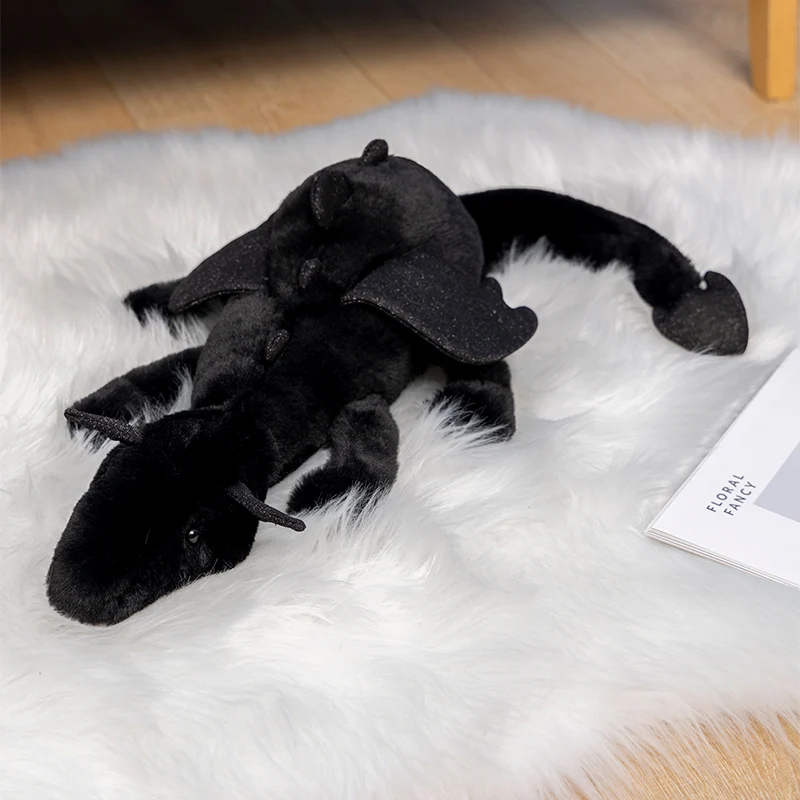 thumbnail image 1 of Peluche de dragón de nieve suave de 50 a 100 cm, dinosaurio de peluche, muñeco de peluche flocado, regalo para niños, 1 of 5