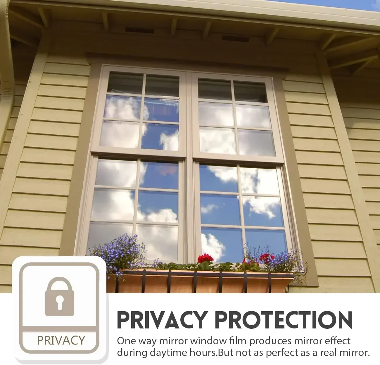 thumbnail image 2 of One Way Mirror Window Film - 17.3x6.5 Ft Privacy & Heat Control Static Cling Tint 2 of 13