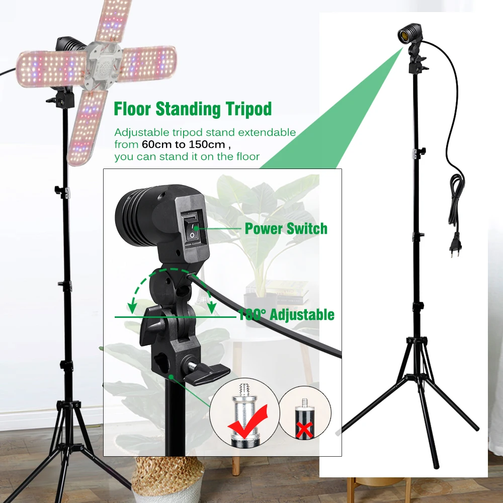 Full Spectrum Floding Plant Growing Light Set 24W 36W 48W SMD2835 For Hydroponics Vegetables Flowering Plants IP65