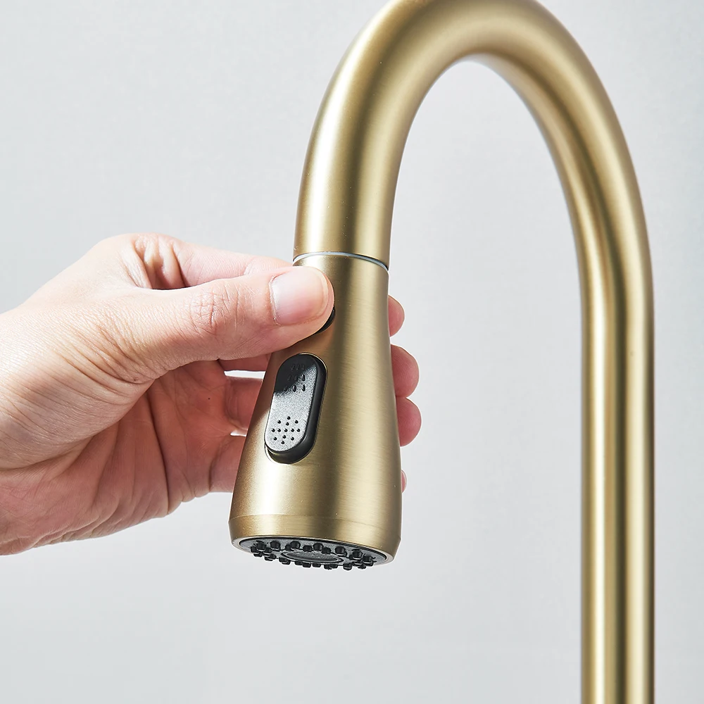 Pull Out Kitchen Faucet 2-way Sprayer Water Tap Single Handle Mixer Tap 360 Rotation Hot Cold Water For Kitchen