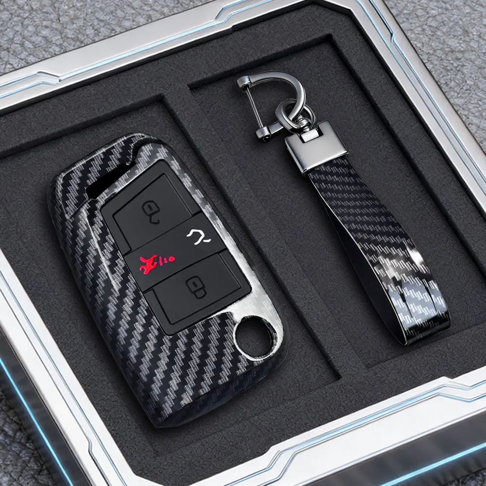 3 4 Tasten Carbon Auto Schlüssel Fall Abdeckung Fob Für Volkswagen VW Golf 7 ALLTRACK MK7 Tiguan SEAT Ateca Leon FR 2 Ibiza Skoda Octavia