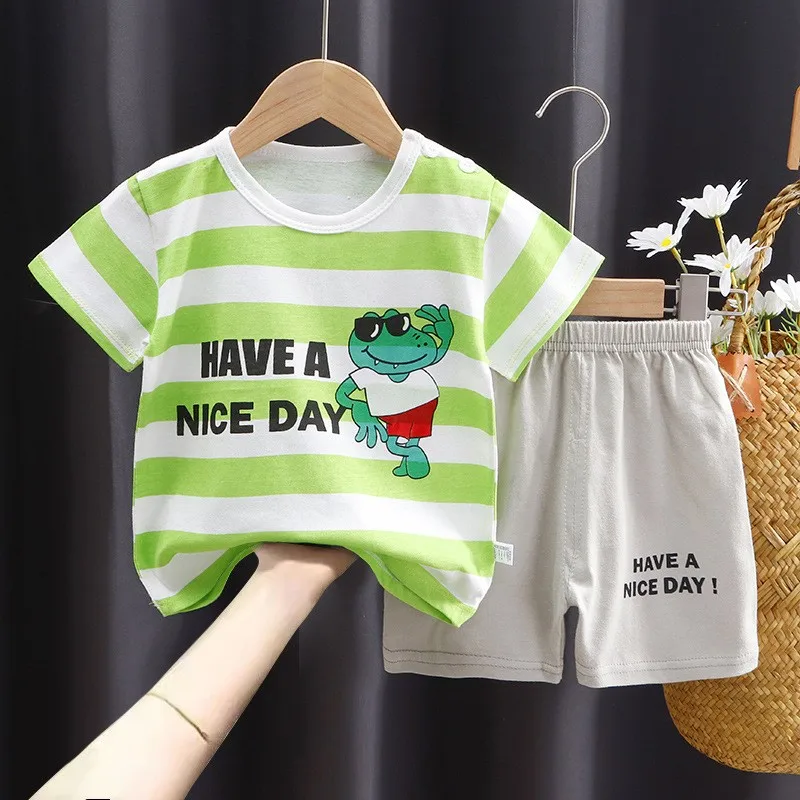 Fashion New Baby Boys Clothes Brand Summer Kids Clothes Set Toddler Girls T-shirt+pants 2-piece Suit Children's Clothing Sets