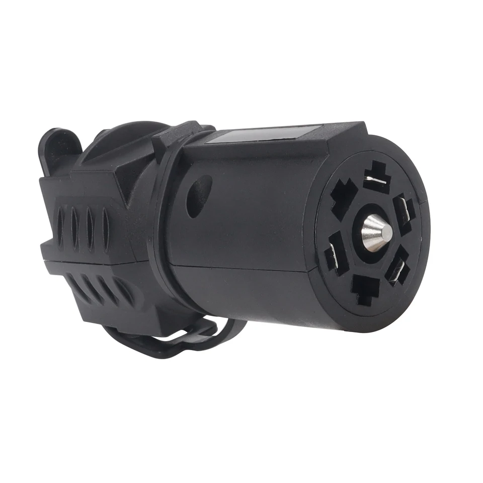 GKmow Adattatore Per Spina Rimorchio 2-in-1: Da 7 Pin Rotondo A 4 E 5 Pin Lama Piatta - Per Camper, Barca, Roulotte - Nero