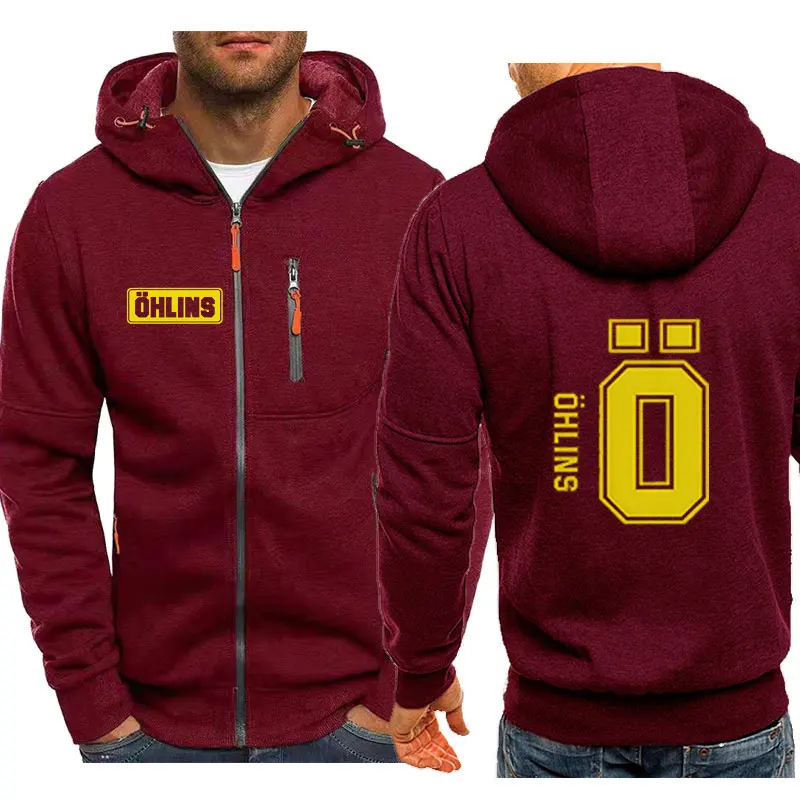 Autumn Men Suspension Car Motorcycle Sport Racing Ohlins Shock zipper Hoodies Long Sleeves Thermal Sweatshirt Ladies Unisex 4