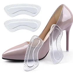 Silicone Gel Heel Protectors Cushion Pads for Women - Non-Slip Comfort Insoles for High Heels (Clear)