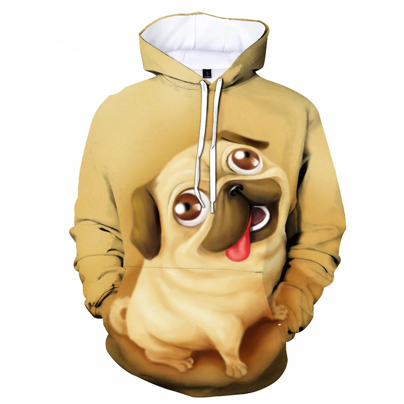 Hoodies For Men Women Cool Bulldog Dog 3D Printed Harajuku Fashion Hoodies Long Sleeve Sweatshirts Pullover Oversized y2k Hooded