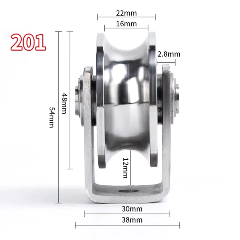 1 قطعة U/V/H شكل دش الباب بكرة 201 الفولاذ المقاوم...