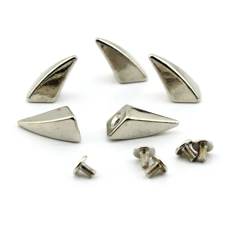 

Silver Dragon Claw Spike Studs Metal ScrewBack Leathercraft Shark Findings Suitable For Leather Bracelets Pet Collars Bags