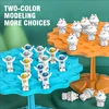 1pc children's DIY puzzle Balance Tree Folding Rabbit Astronaut board game Casual parent-child interactive tabletop combat toys 1