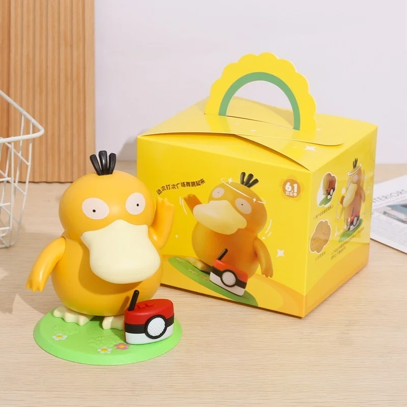 

Pokemon Keda Duck Hand Toy Pikachu Creative Funny PVC The Music Box Can Reach The Duck Action Figures Children's Toy Gifts