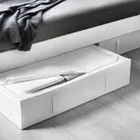 Boîte de rangement pliable pour le dessous du lit avec couvercle à fermeture éclair scellée, optimisation de l'espace sous le lit de chambre. 4