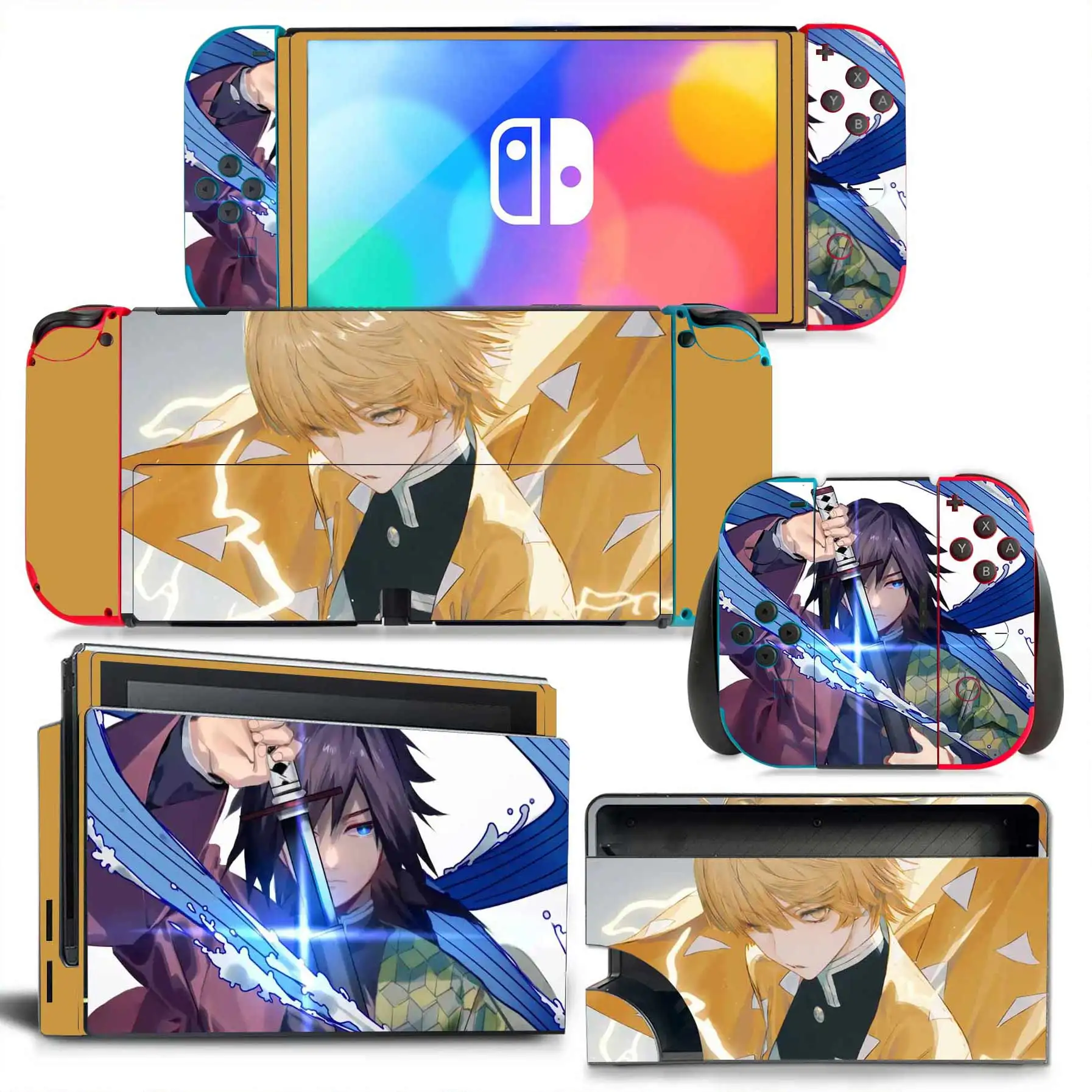 Demon Slayer New Switch Skin Sticker NS Switch OLED stickers skins for  Switch Console and Joy-Con Controller Decal Vinyl 