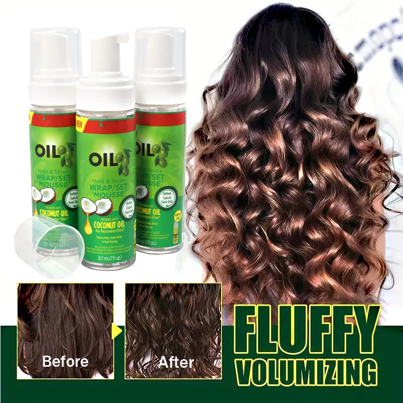 Wrap Foam Mousse With Brush Comb Olive Oil Foaming Mousse For Braids Curls Waves All Hairstyle Tames Frizz Mousse/Setting