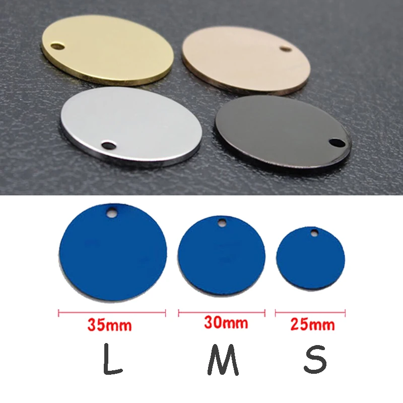 Personalized Pet Cat Dog Name Collar Accessories Circle Custom Engraved ID Tag Necklace Chain Charm Supplies For Dog Product 4