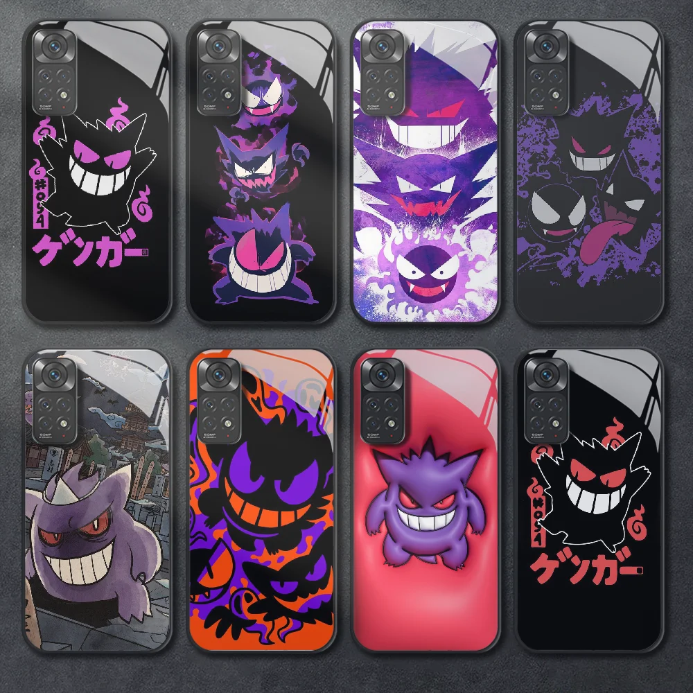 Custodia Per Telefono In Vetro Temperato Pokemon Gengar Per Xiaomi Redmi Note 8 9 10 11 12 13 Pro Plus Cover Paraurti