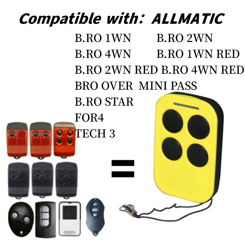 ALLMATIC B.RO 1WN 2WN 4WN RED ALLMATIC BRO 오버 미니 패스 차고 원격 제어 복제기, ALLMATIC B.RO STAR FOR4 클론