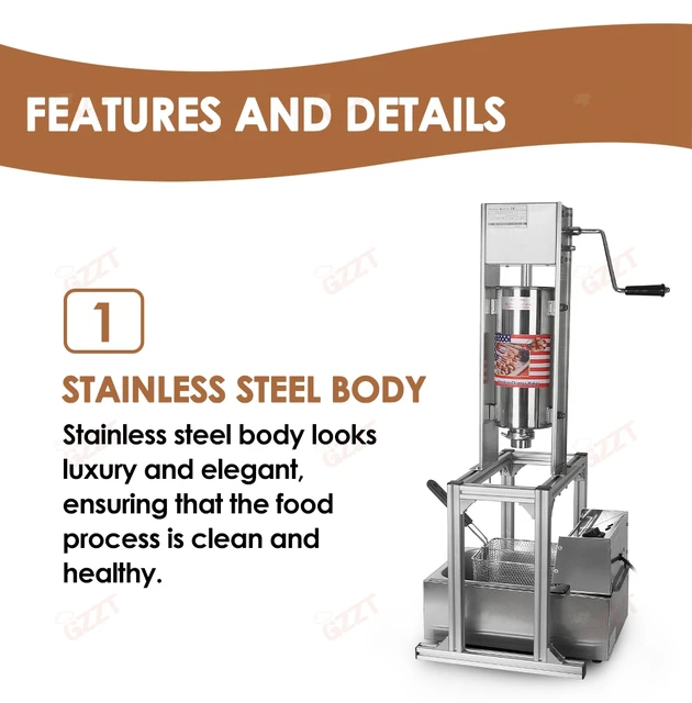 楽天市場】業務用縦型スペインチュロスマシン、3L手動チュロスメーカー