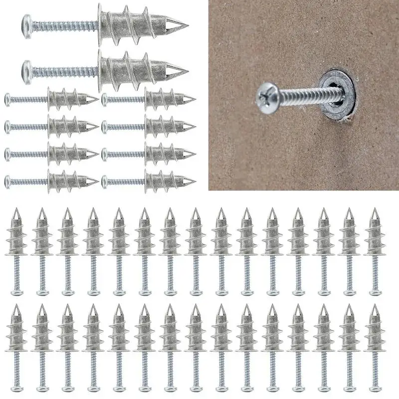 

40pcs Self-Drilling Drywall Anchors With Screws Heavy Duty Metal Wall Anchors Hollow Wall Self-drilling Wall Plug With Tapping