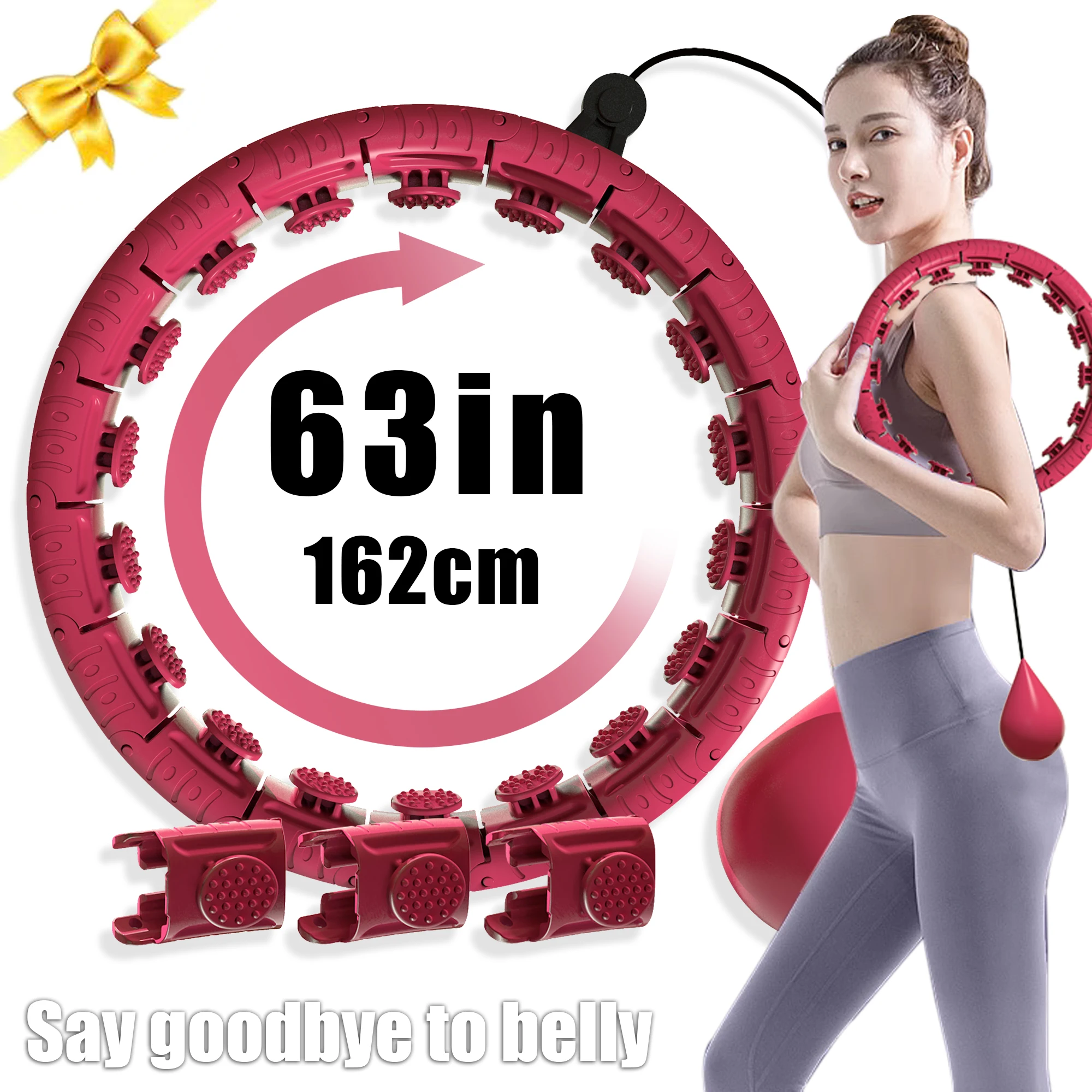 

Enhanced Fitness hula Smart Hoop Pro-Level Gym Workouts with Easy-Adjust Weight Size Detachable Segments for Convenient Storage