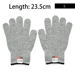 Premium Cut-Resistant Kitchen and Slaughtering Gloves - HPPE Food Grade Protection - 1 pair (Black edge 23.5cm)
