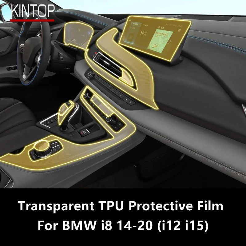 For BMW i8 14-20 i12 i15 Car Interior Center Console Transparent TPU Protective Film Anti-scratch Repair Film Accessories Refit car interior center console transparent tpu protective film antiscratch repair film accessories refit for bmw g07 x7 2019 2020